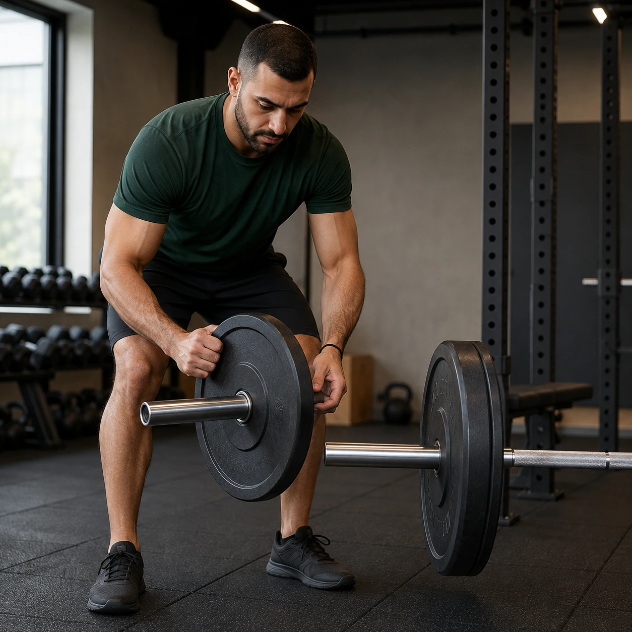 Barbell prepared for gradual strength and workout progression